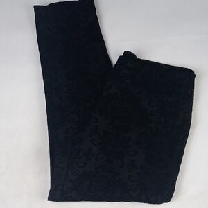 Zoe & Rachael Black Velvet Damask Patterned Pants.